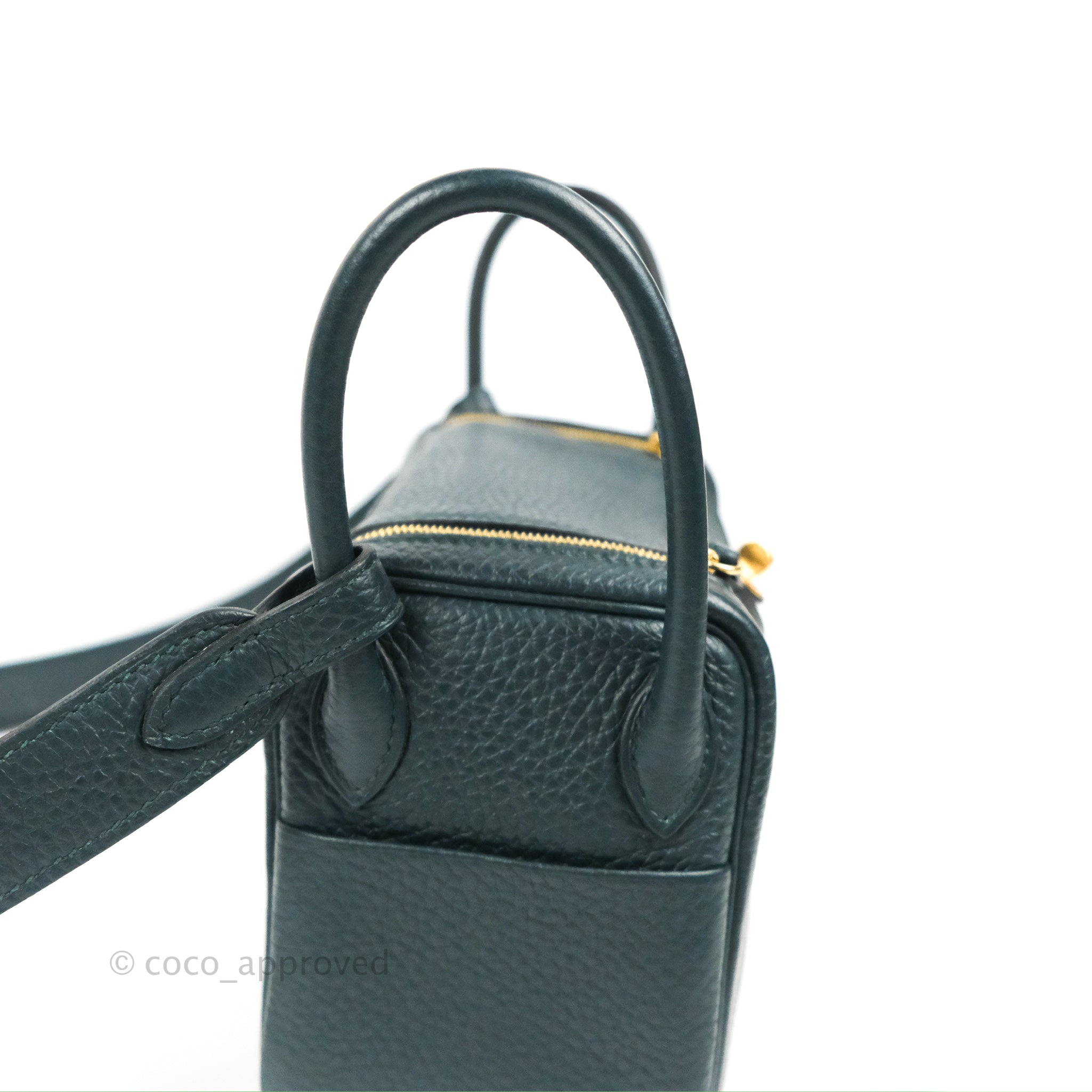 Hermes Lindy bag mini Menthe Clemence leather Silver hardware