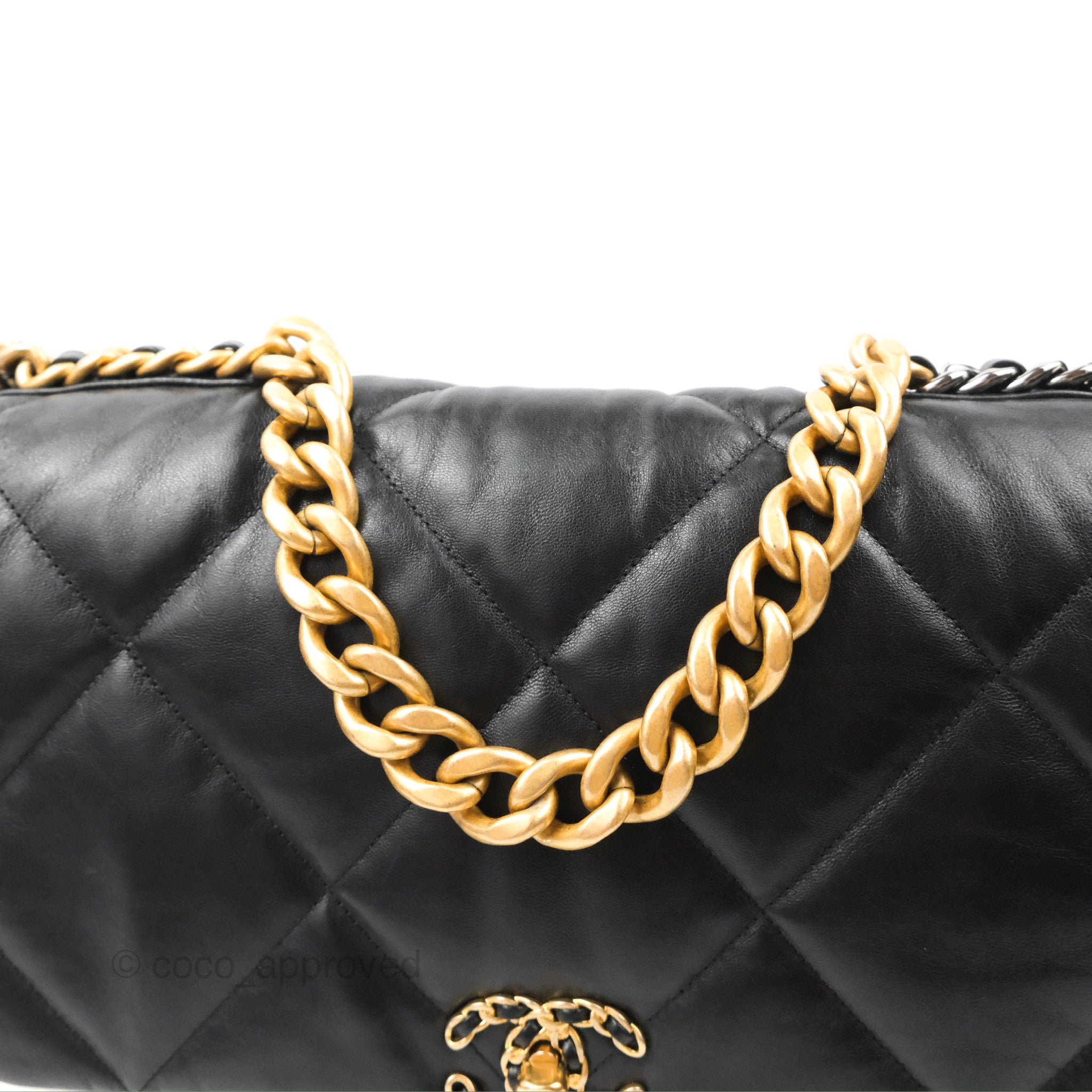 Chanel 19 Flap Small 20S Black Quilted Goatskin with multi-tone hardware