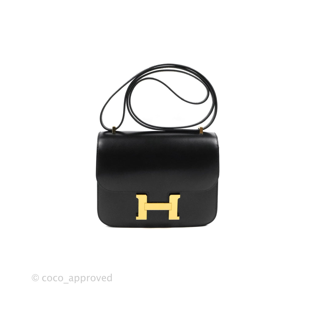 Hermès Constance Mini 18cm Black Box Leather Gold Hardware