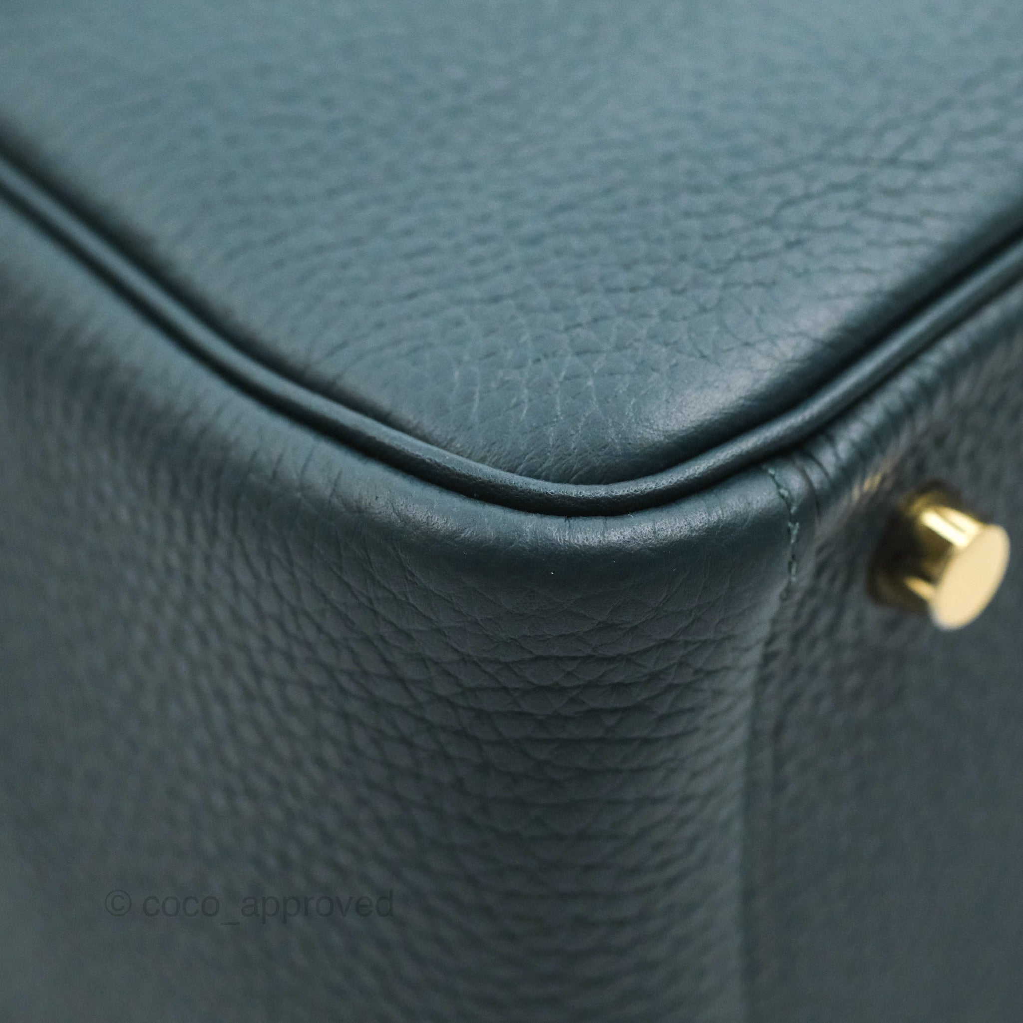 Hermès Vert Cypress Clemence Mini Lindy Gold Hardware – Trusty