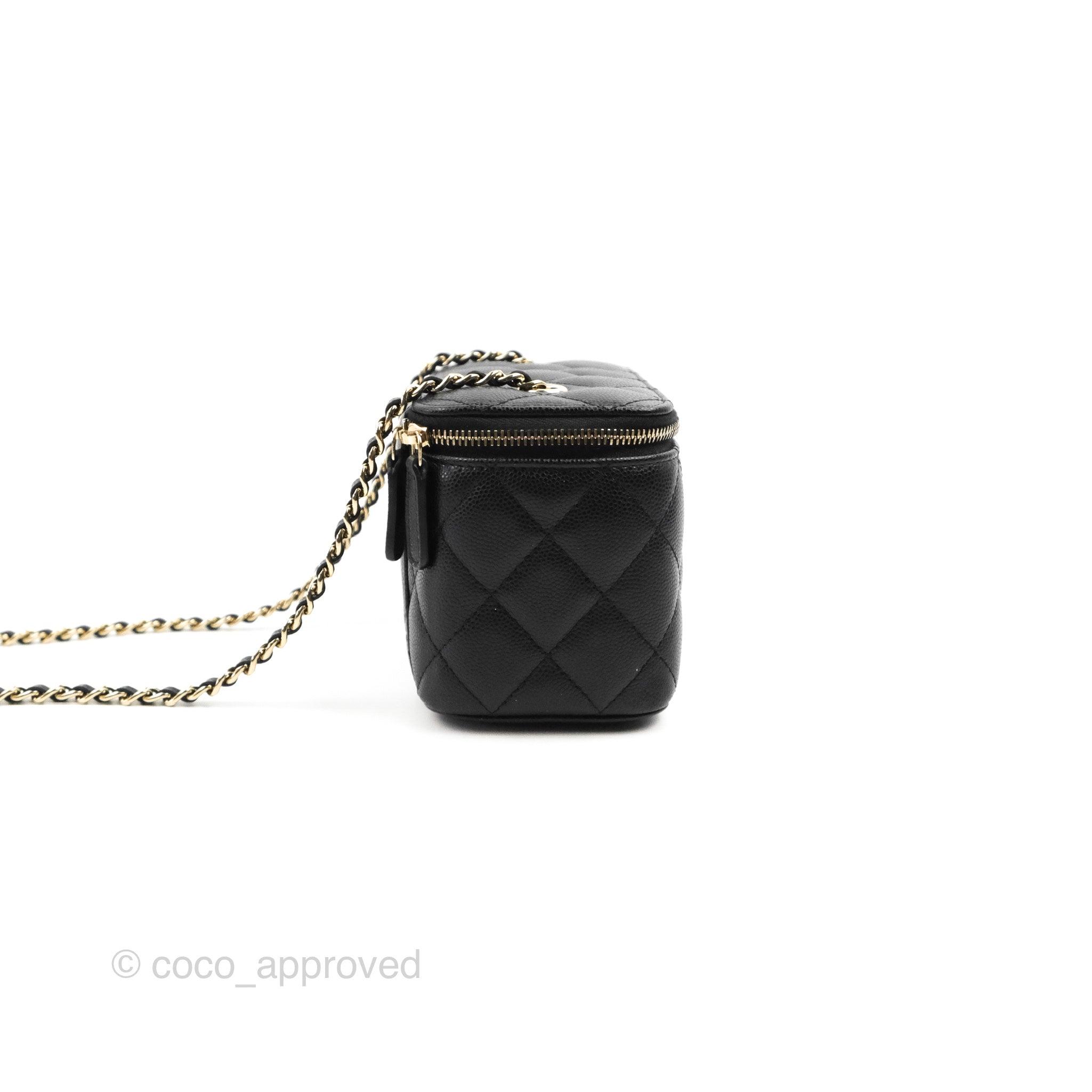 Chanel Classic Vanity with Chain Black Caviar Gold Hardware – Coco