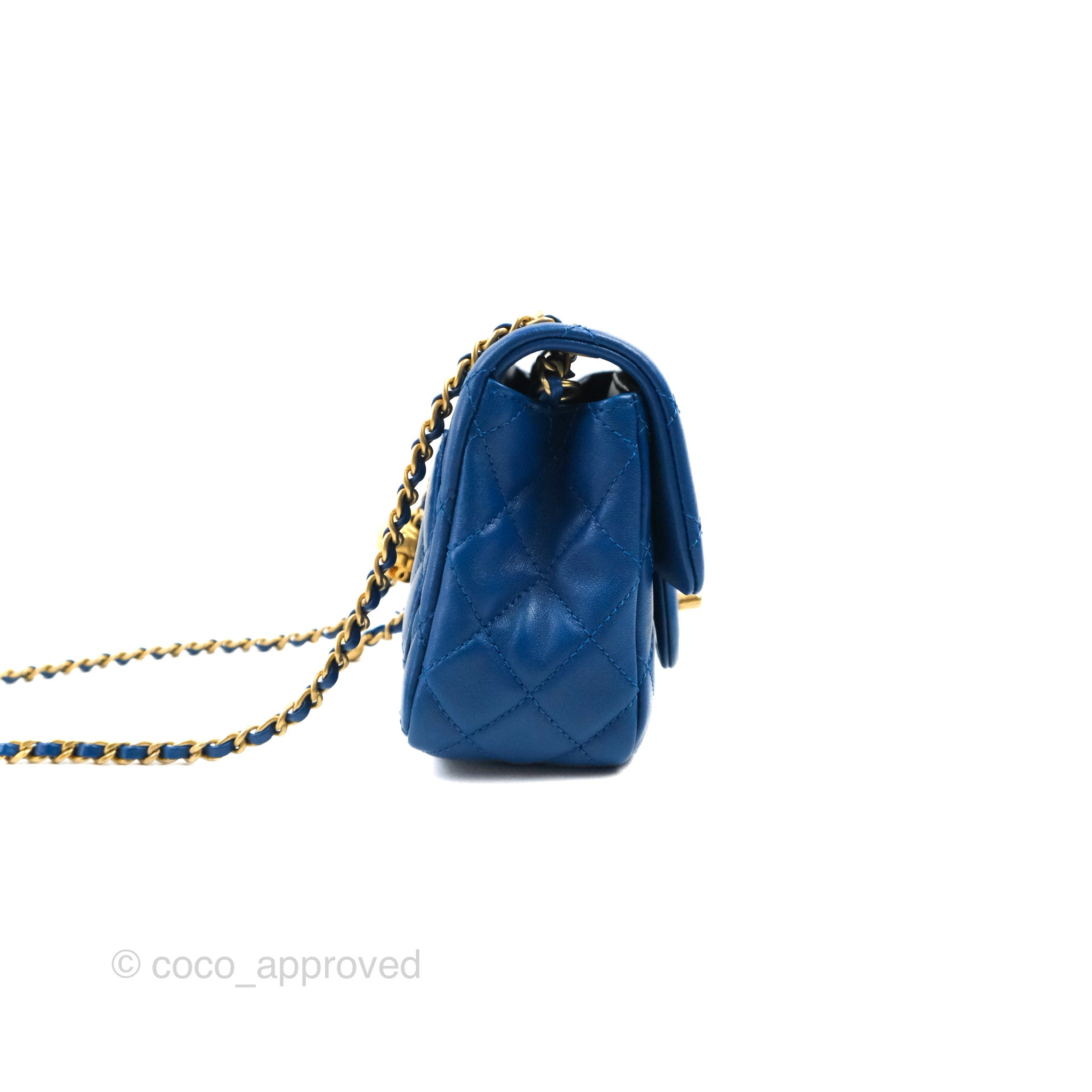 chanel mini bag blue