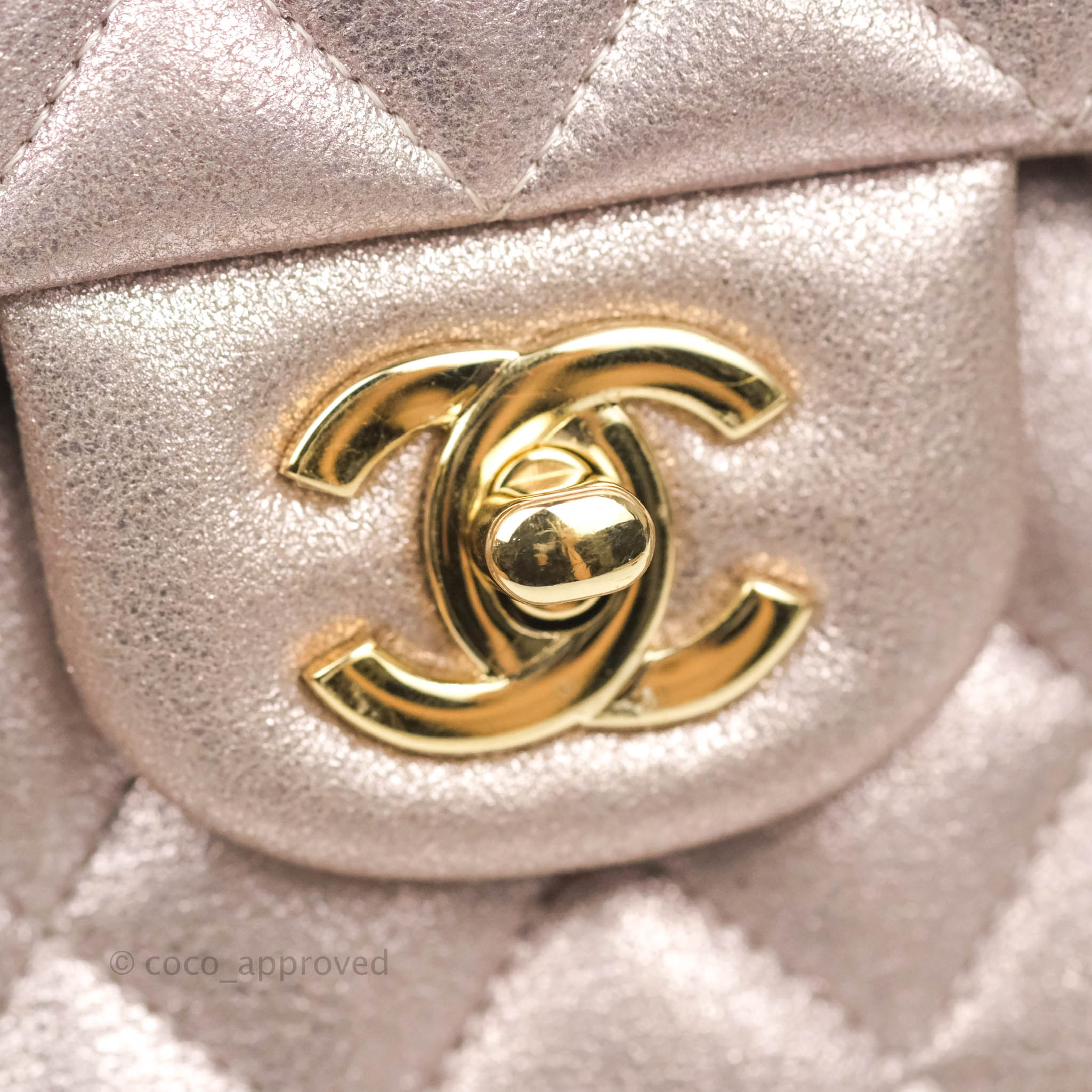 Chanel Mini 22 Bag Rose Gold Iridescent Calfskin Rose Gold Hardware