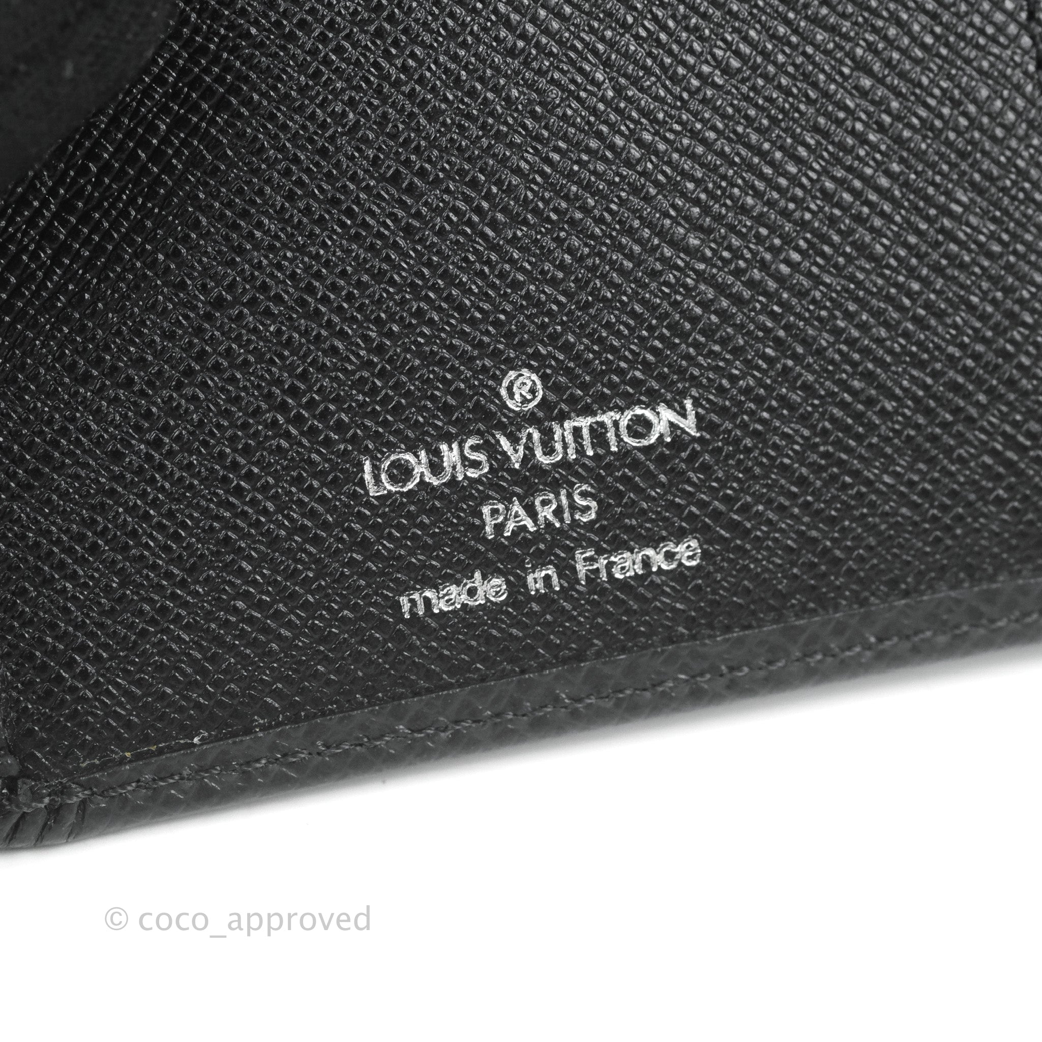 Louis Vuitton Porte Valeurs Long Wallet Black Taiga – Coco Approved Studio