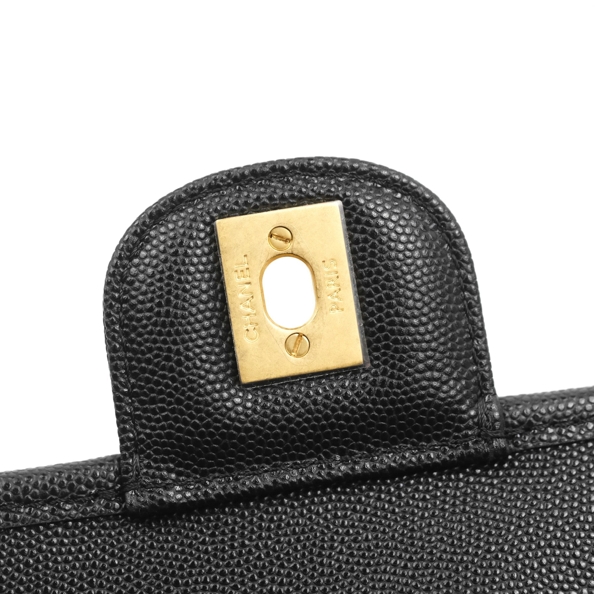 Chanel Mini School Memory Top Handle Flap Bag Black Caviar Aged