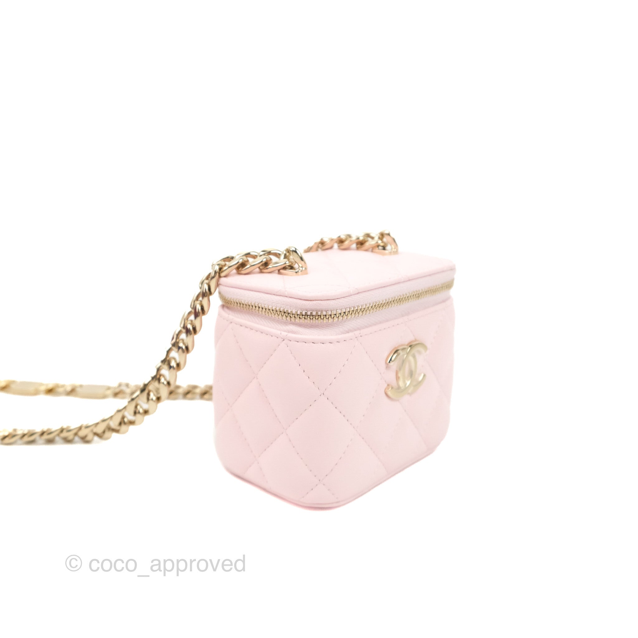 Chanel Quilted Mini O Case Pink Lambskin Silver Hardware – Coco Approved  Studio