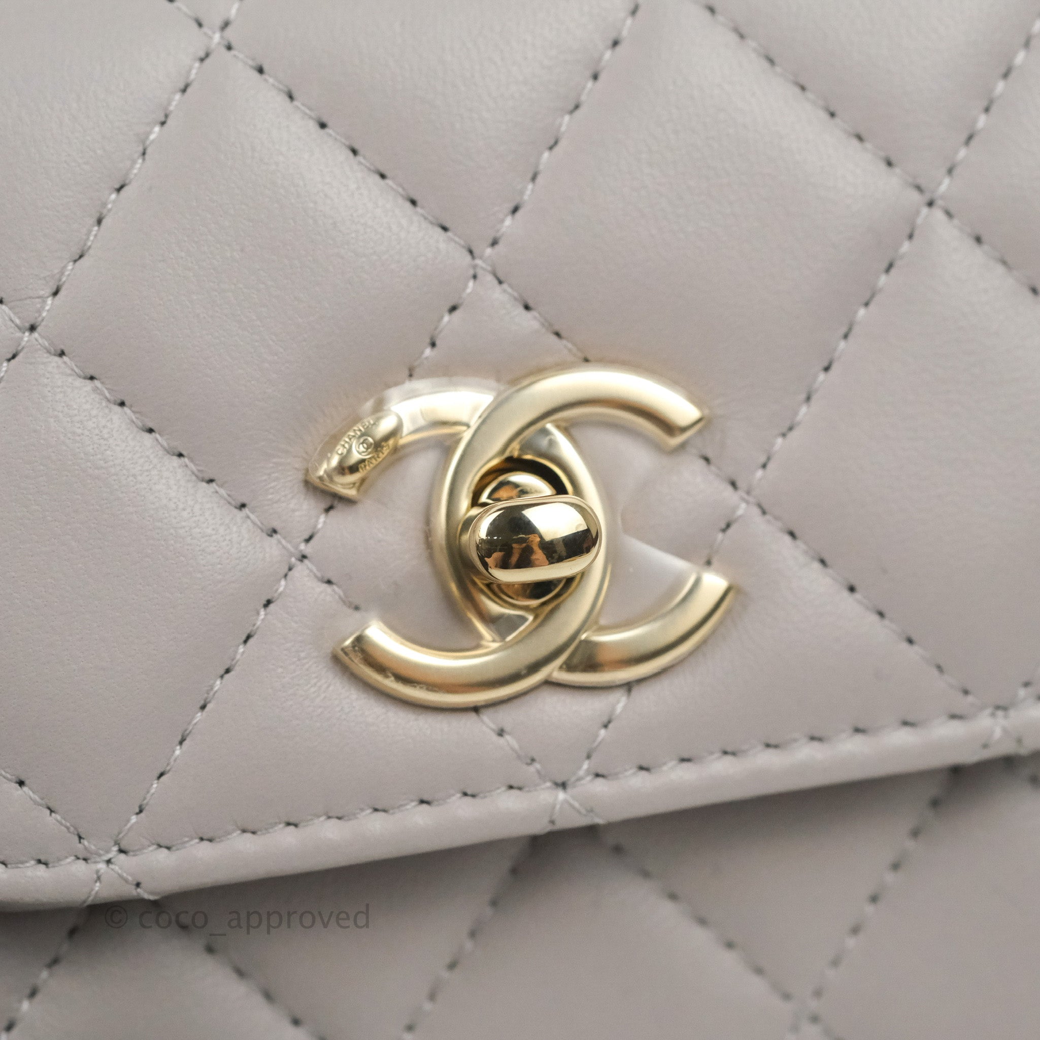 Chanel Mini Quilted Trendy CC Clutch With Chain Grey Lambskin Gold