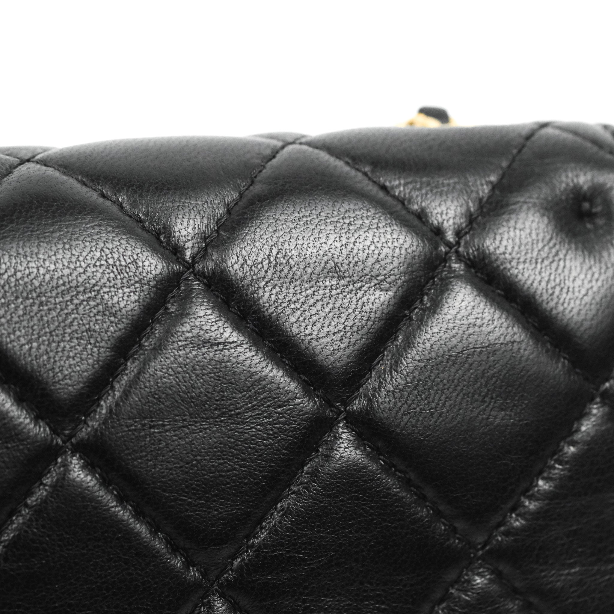 Chanel Flap Bag Black Lambskin Aged Gold Hardware – Coco Approved