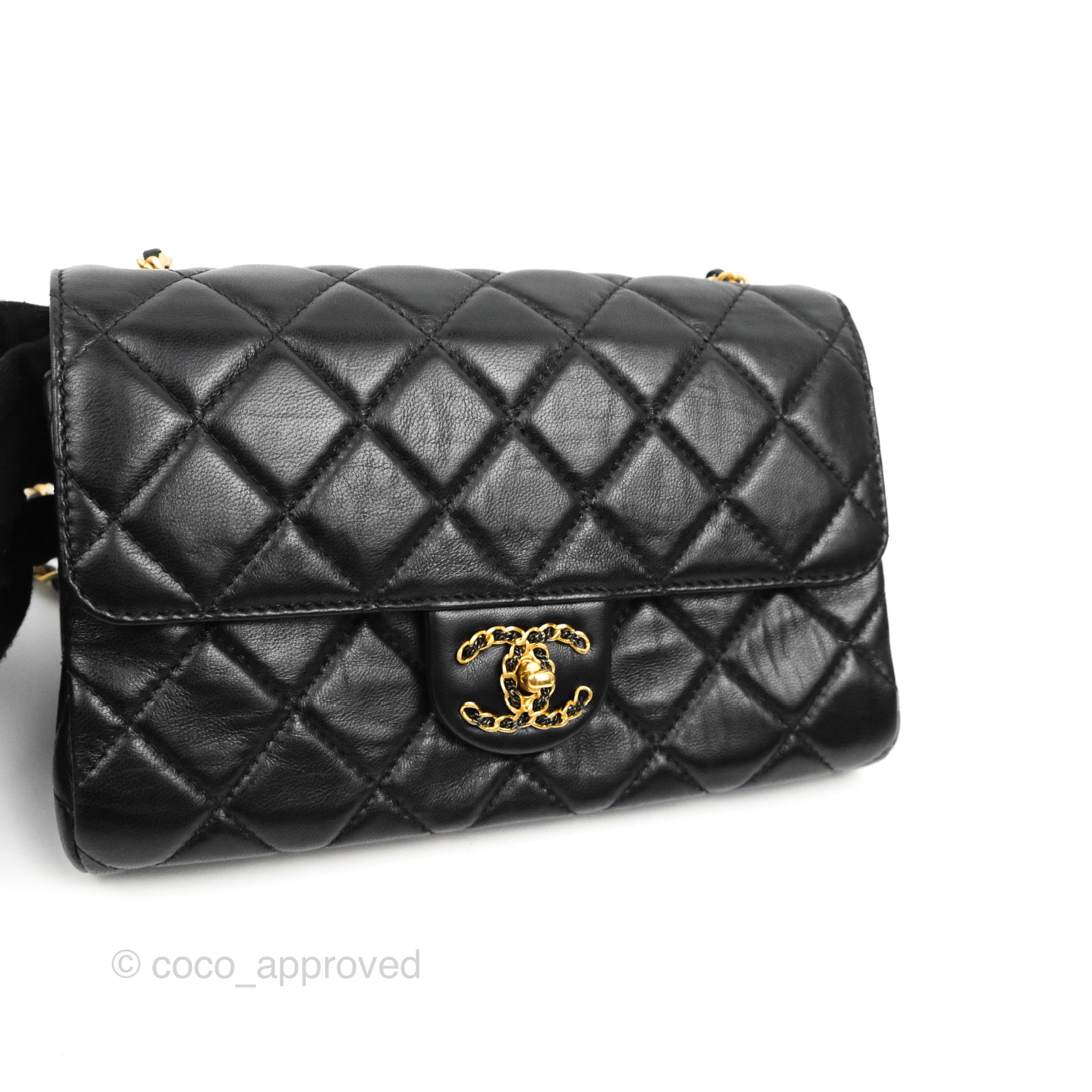 Chanel Mini Flap Bag With Heart CC Charm Black Lambskin Aged Gold Hard –  Coco Approved Studio