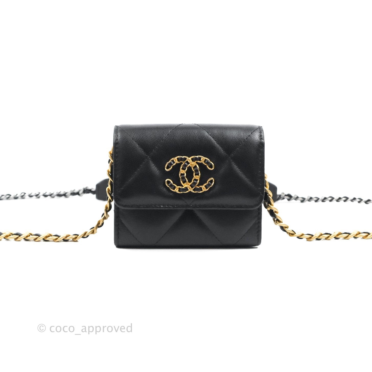 Chanel Lambskin Quilted Medium Chanel 19 Flap Black