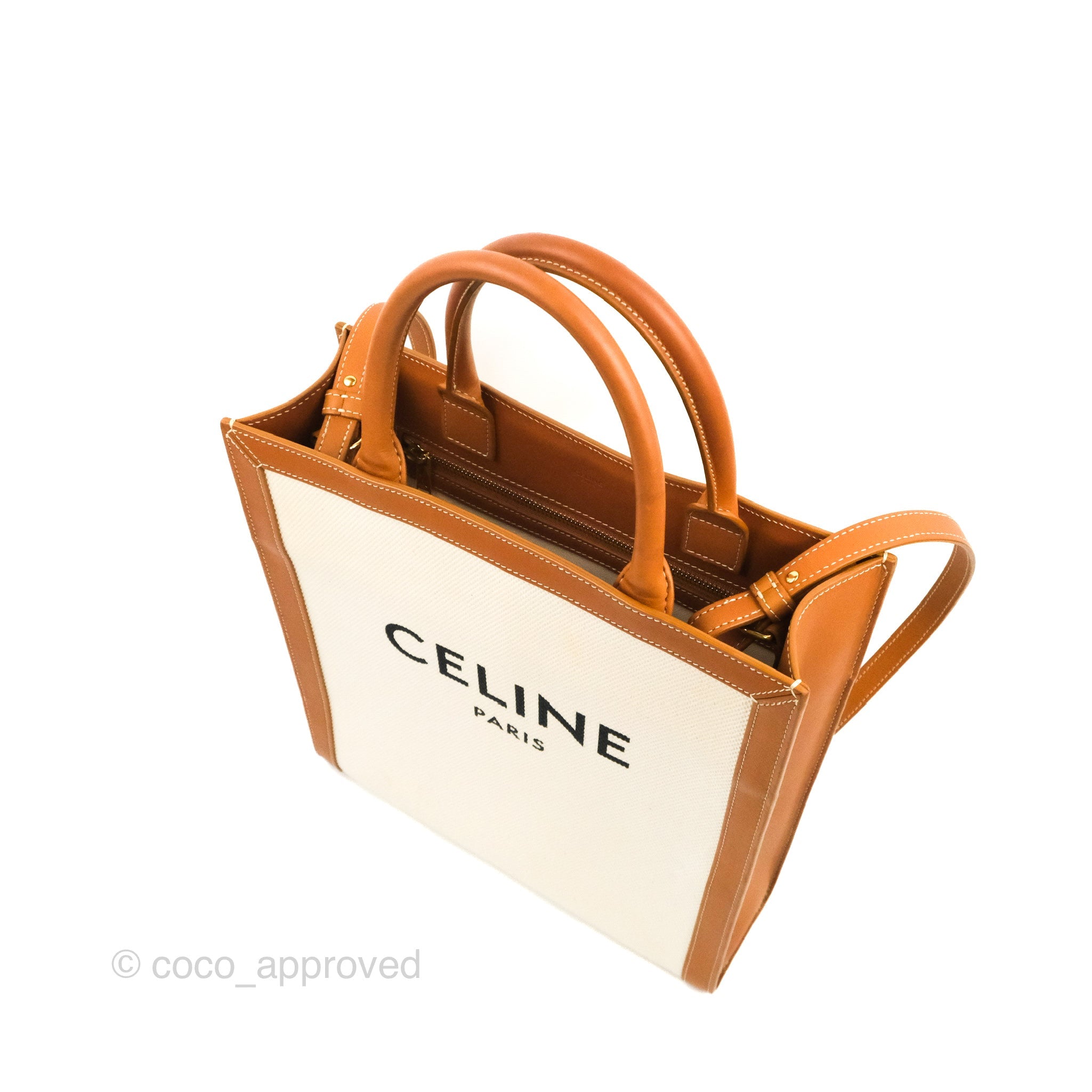 Céline Celine Monogram Cabas Thais Tote in Beige Canvas Cloth ref.1014769 -  Joli Closet