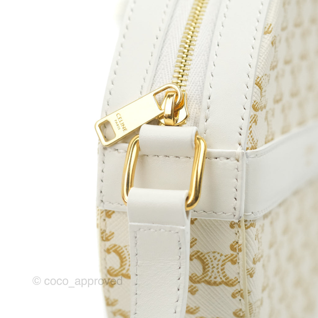 Celine Triomphe Shoulder Bag in White