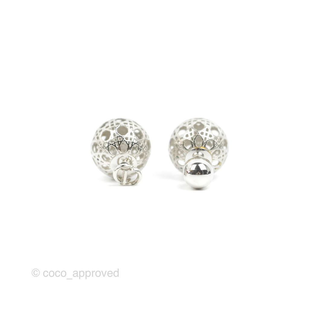 Dior Mise en Dior Tribal Earrings Silver Tone