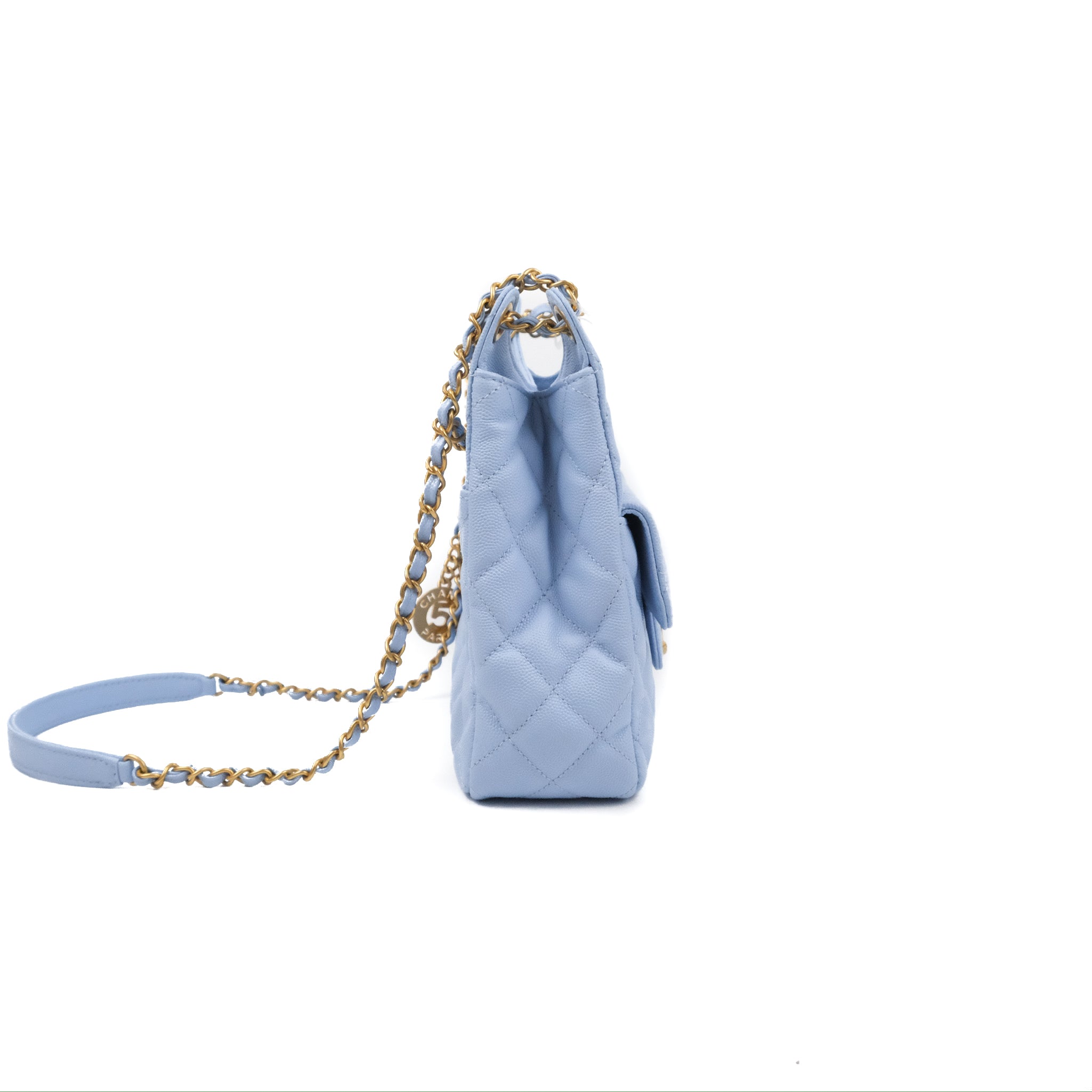 Chanel Quilted Wavy CC Hobo Light Blue Caviar Aged Gold Hardware 23P – Coco  Approved Studio