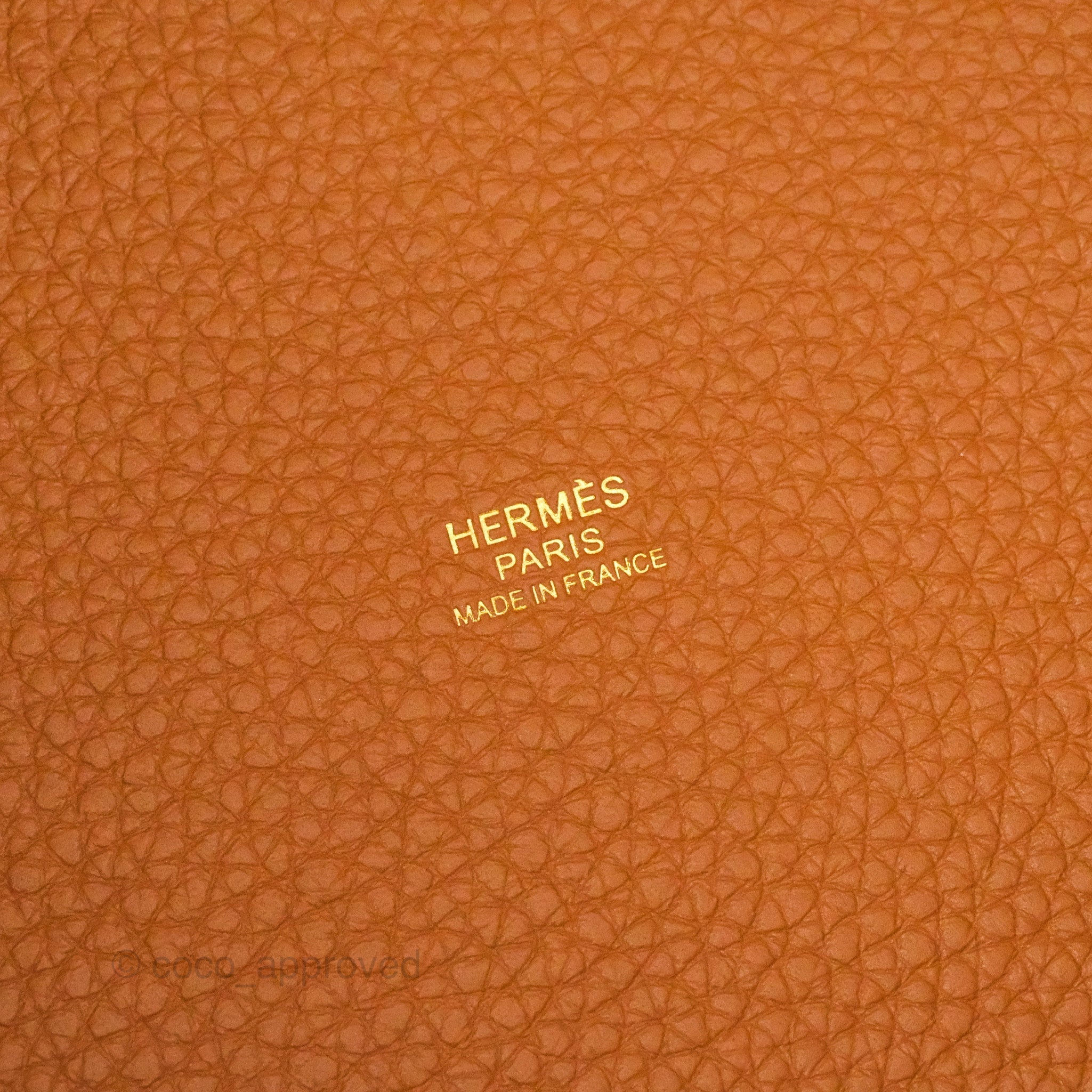 Hermes 22cm Bi-Color Gold/Rouge H Clemence Leather Palladium Plated Picotin  Lock Bag - Yoogi's Closet