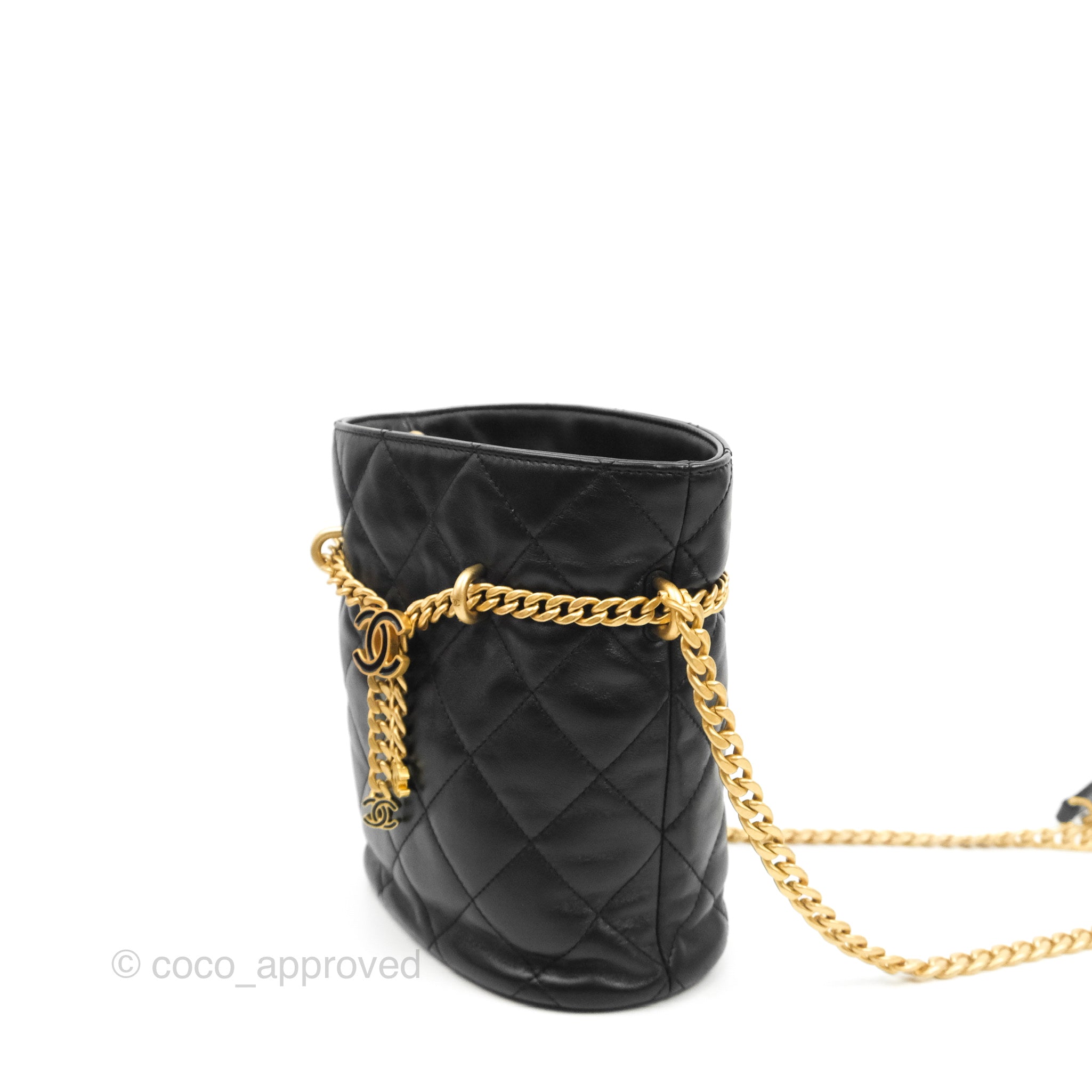 Chanel Black Quilted Lambskin Mini CC Pearl Crush Classic Flap