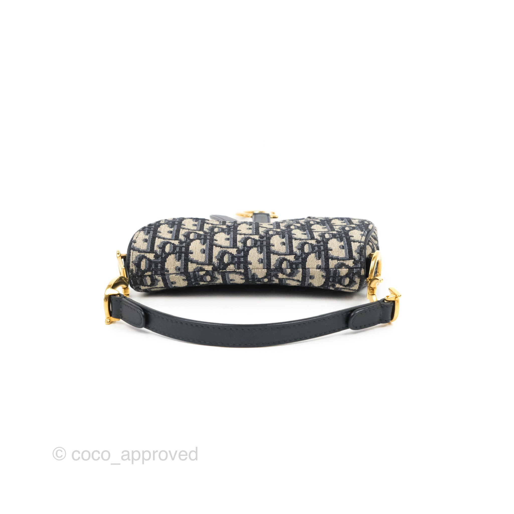 Christian Dior Saddle Chain Pouch Navy Oblique Jacquard – Coco Approved  Studio