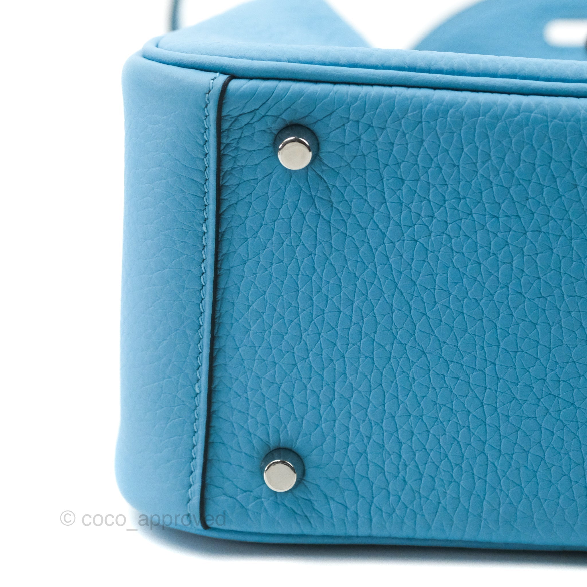 Hermes Mini Lindy In Bleu Pale Clemence Leather With Gold Hardware (Pa –  Found Fashion