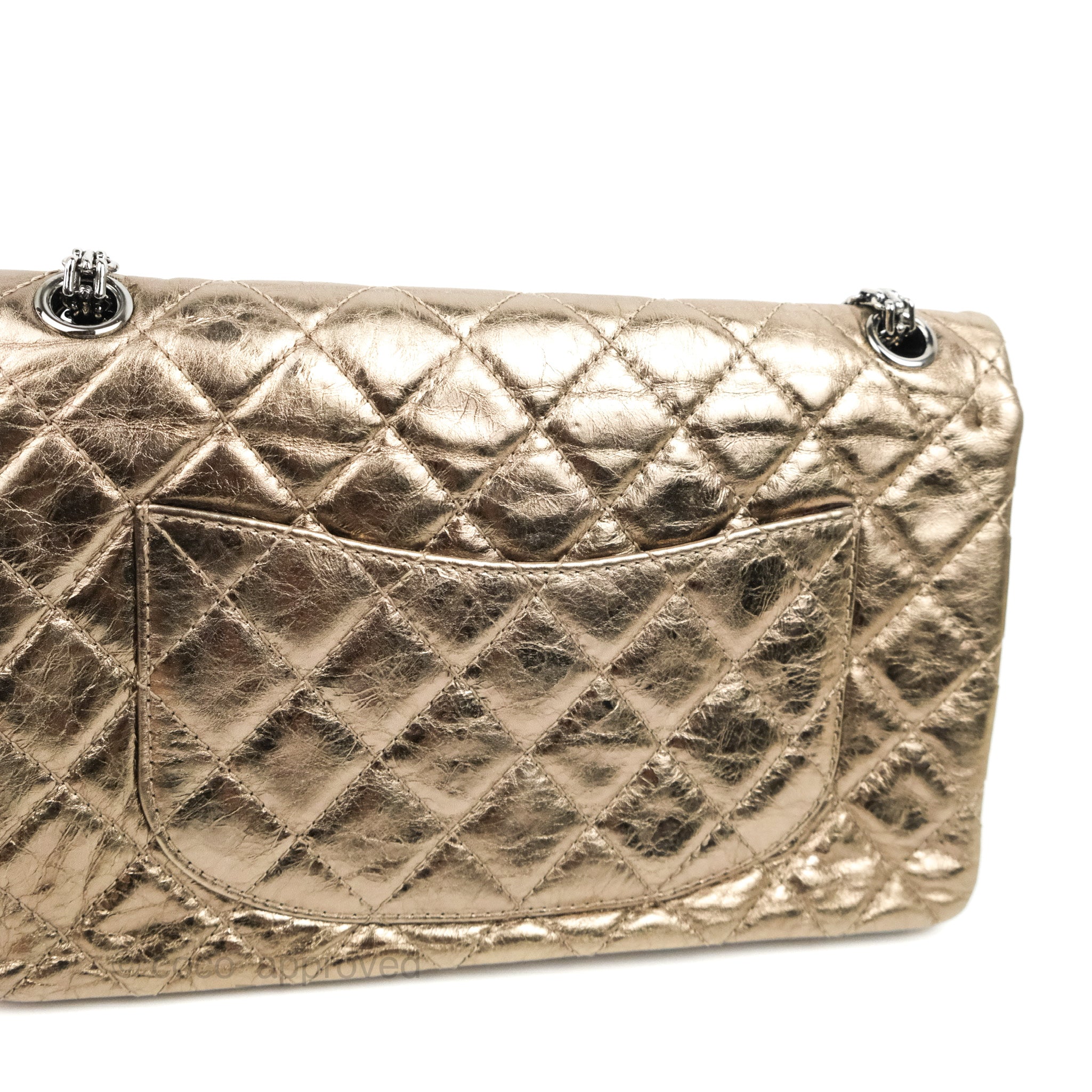 Chanel Metallic Grey/Black Quilted Leather 226 Reissue 2.55 Flap Bag Chanel  | The Luxury Closet