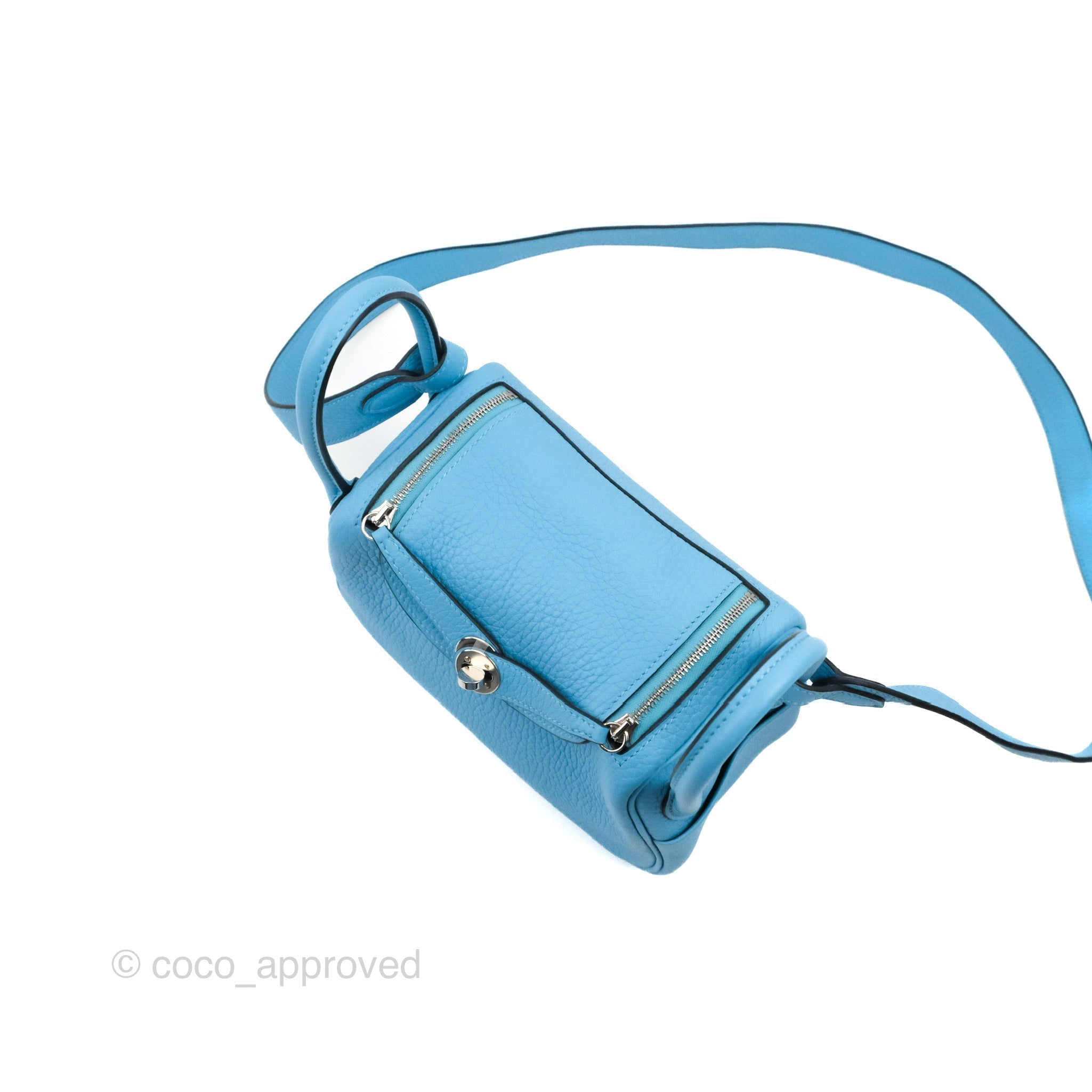 Hermès Mini Lindy 20 Bleu Orage Clemence Gold Hardware – Coco