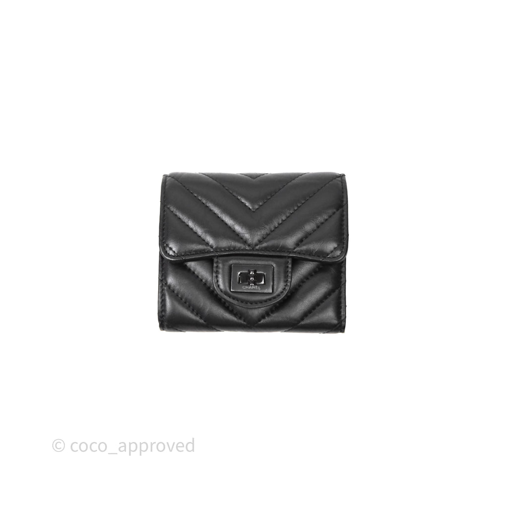 Chanel Chevron Reissue Wallet So Black Aged Calfskin
