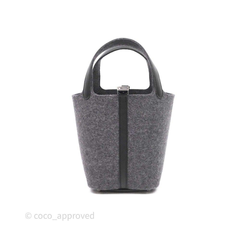 Hermes Picotin 18 Wool Gris Palladium Hardware