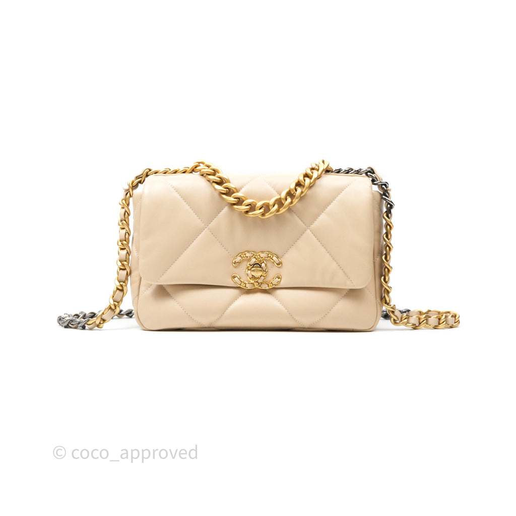 Chanel 19 Small Beige Mixed Hardware