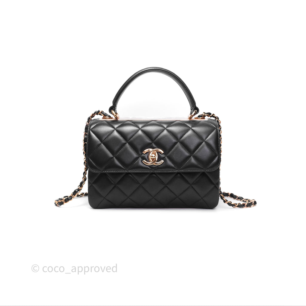 Chanel Trendy CC Small Black Lambskin Rose Gold Hardware