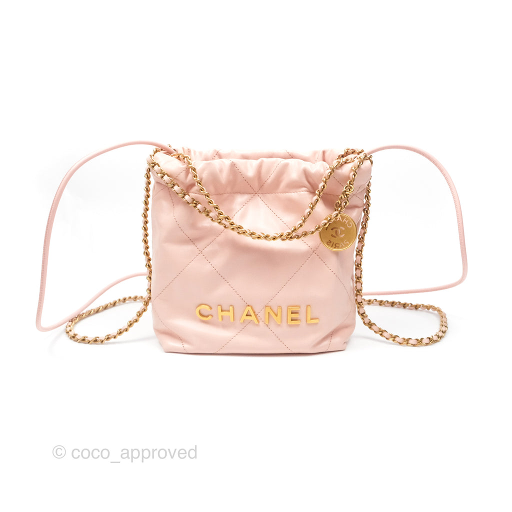 Chanel 22 Mini Bag Pink Shiny Crumpled Calfskin