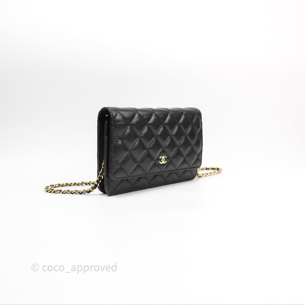 Chanel Quilted WOC Black Caviar Gold Hardware