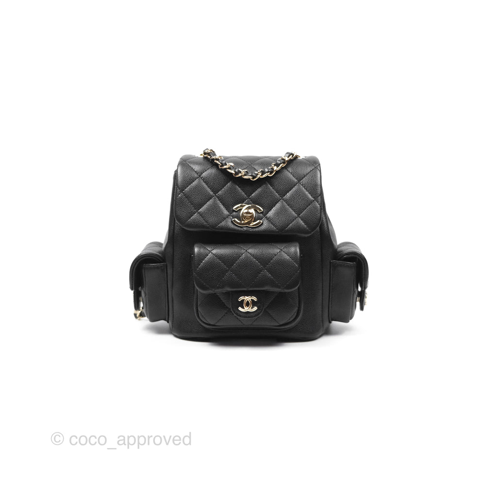 Chanel Small Duma Backpack Caviar Black Gold Hardware 23K