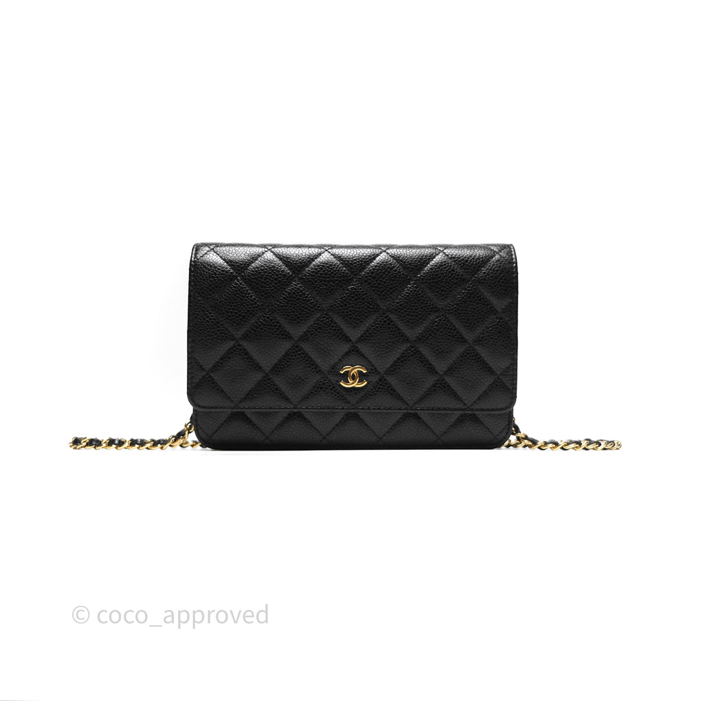 Chanel Quilted WOC Black Caviar Gold Hardware