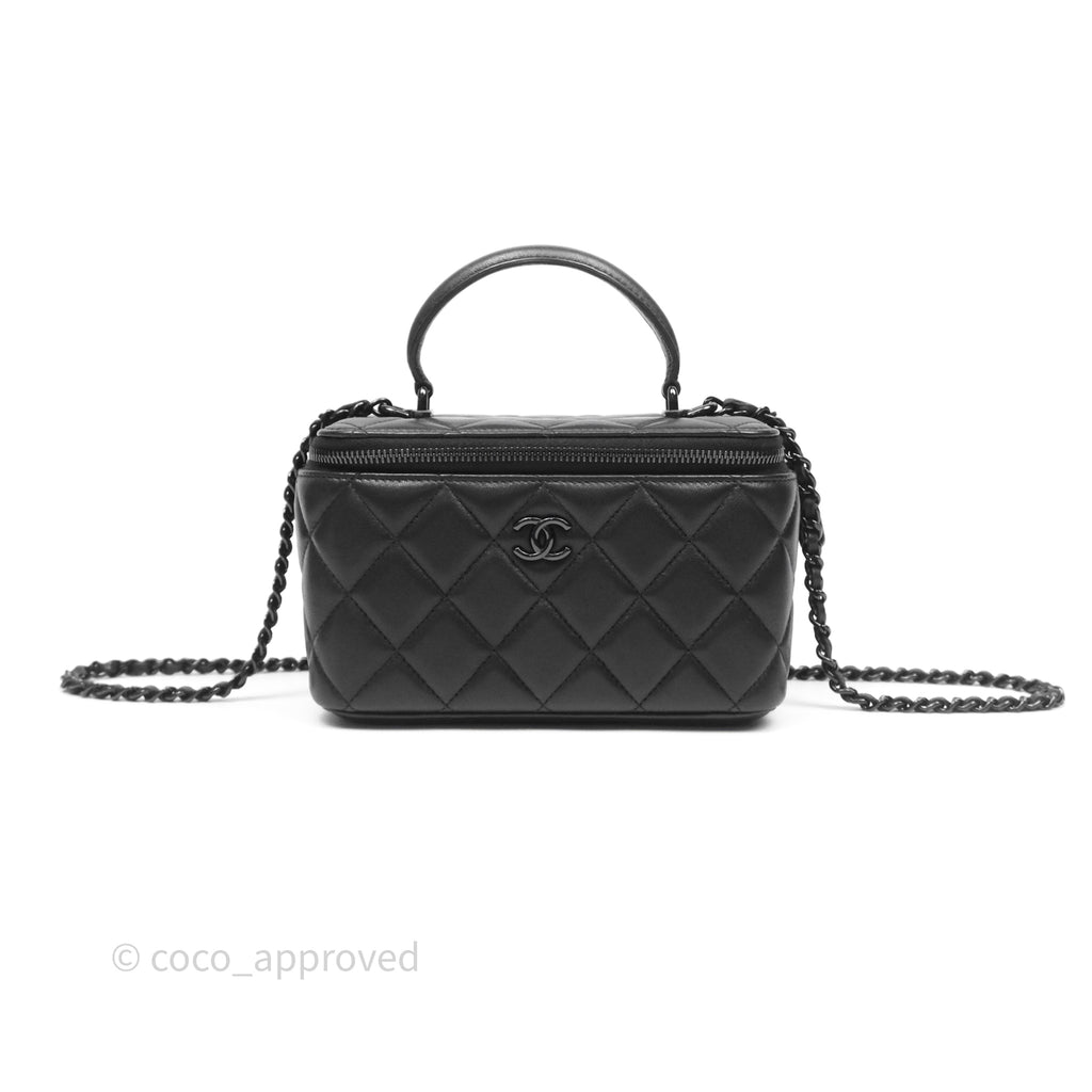 Chanel Vanity Rectangular Top Handle So Black Lambskin