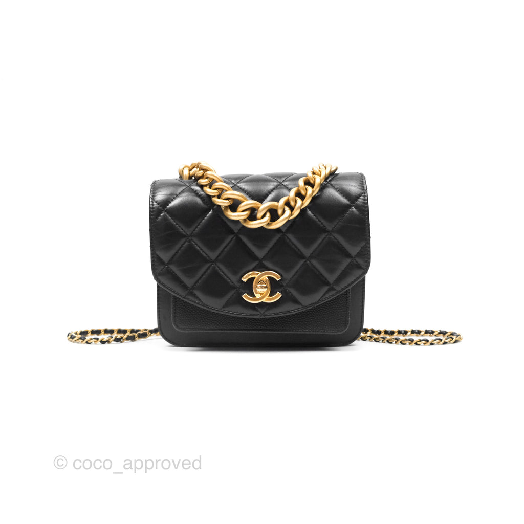 Chanel Chain Handle Small Flap Bag Black Calfskin