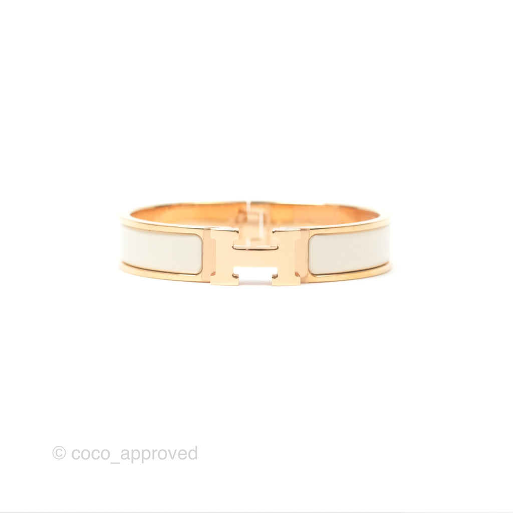 Hermès Clic H Bracelet Creme Rose Gold PM