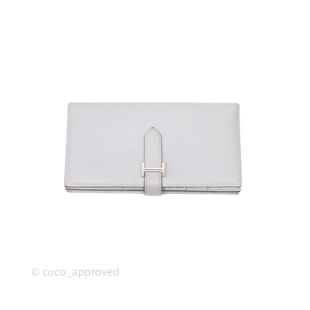 Hermès Bearn Long Wallet Gris Epsom Palladium Hardware