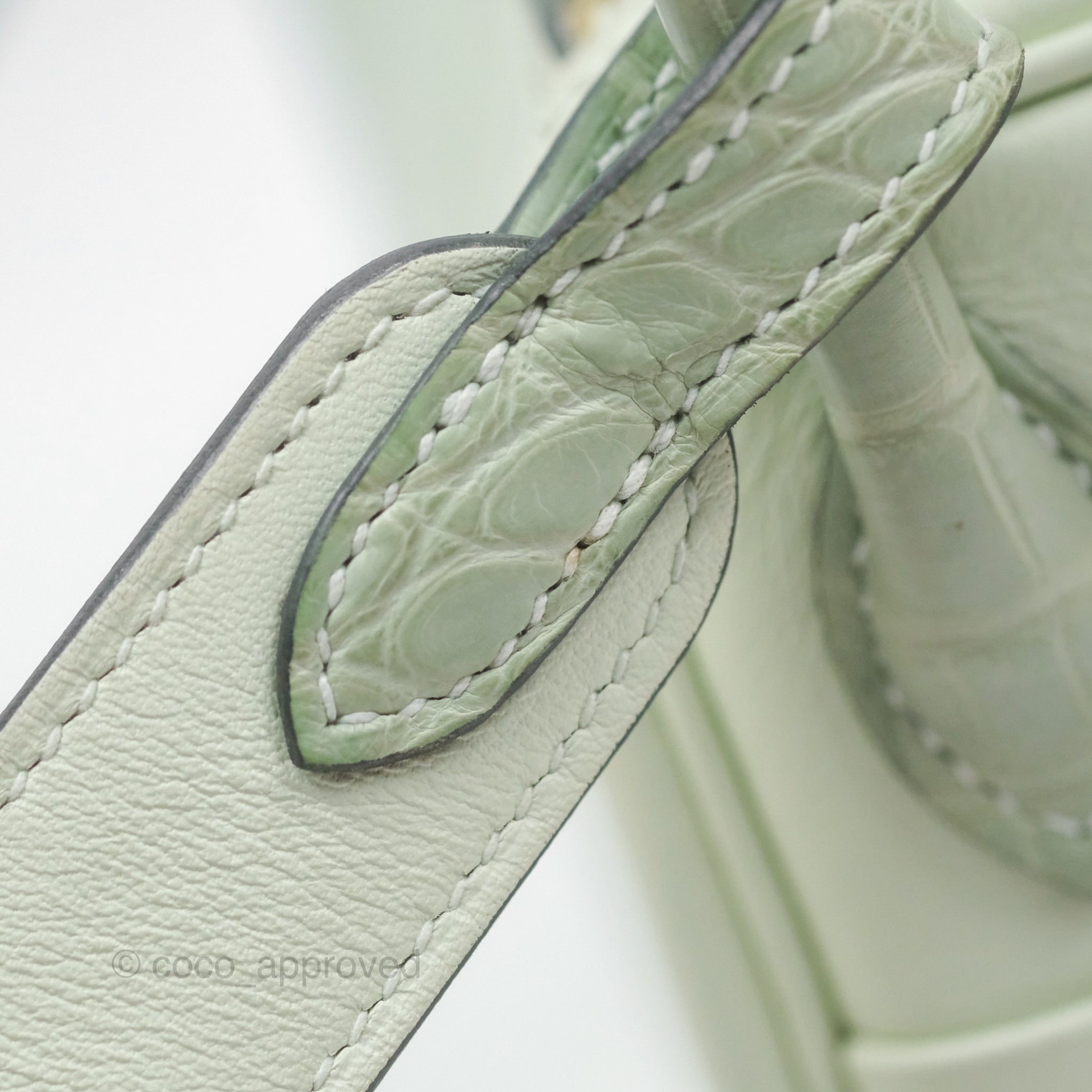 Hermès Mini Lindy Touch Vert Fizz 0S Swift Alligator Handle Gold