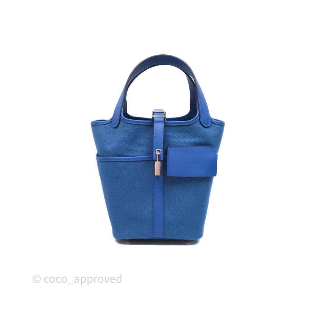 Hermes Picotin Lock 18 Cargo Pockets Bleu Royal Palladium Hardware