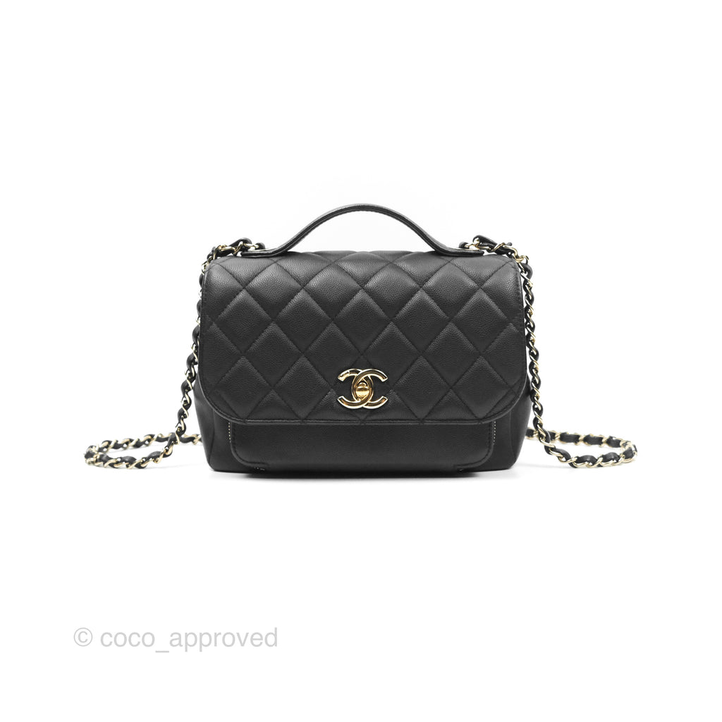 Chanel Quilted Medium Business Affinity Flap Matte Black Caviar Gold Hardware