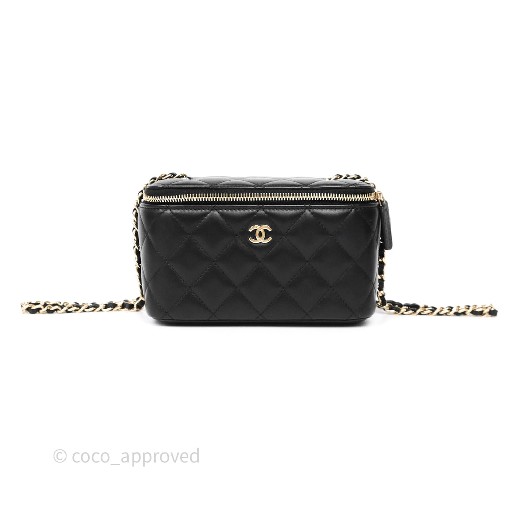 Chanel Classic Vanity with Chain Black Lambskin Gold Hardware