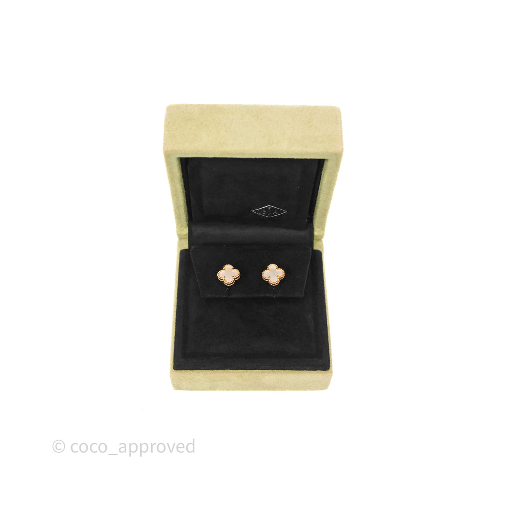 Van Cleef & Arpels Sweet Alhambra Earrings White Mother-of-pearl Yellow Gold