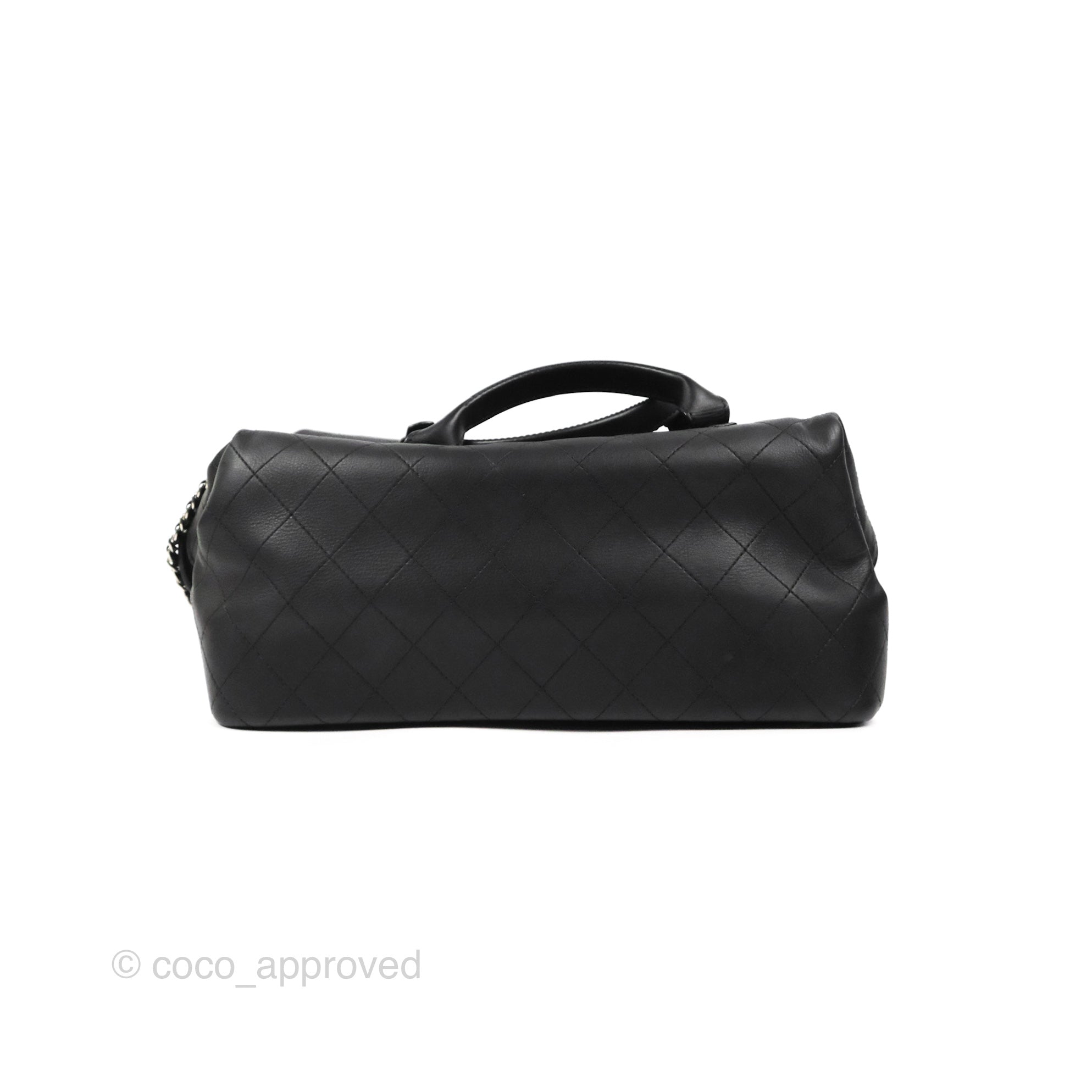 Chanel Flat Quilted Boston Bag Black Calfskin Silver Hardware – Coco  Approved Studio