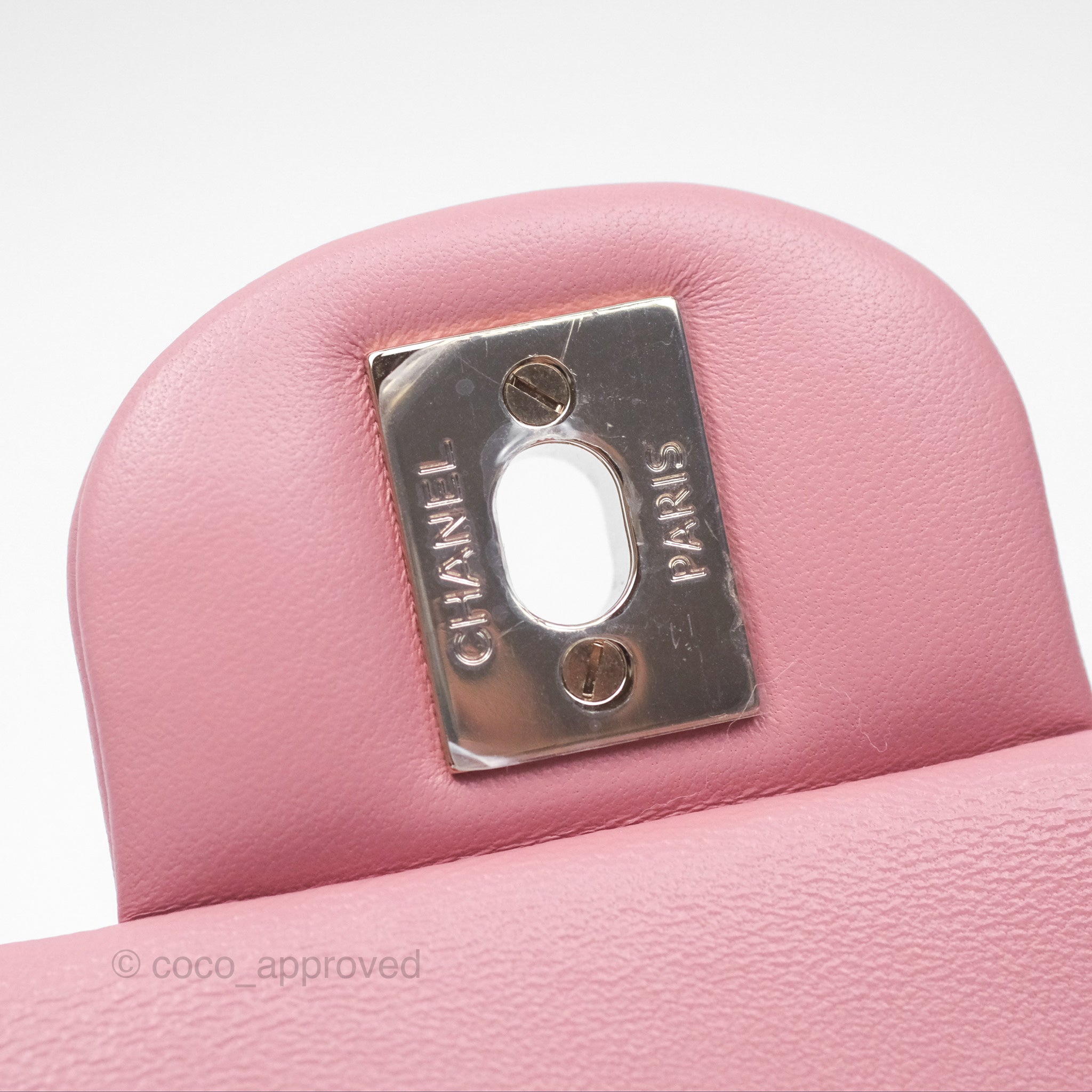 Chanel Top Handle Mini Rectangular Flap Bag Pink Lambskin Gold