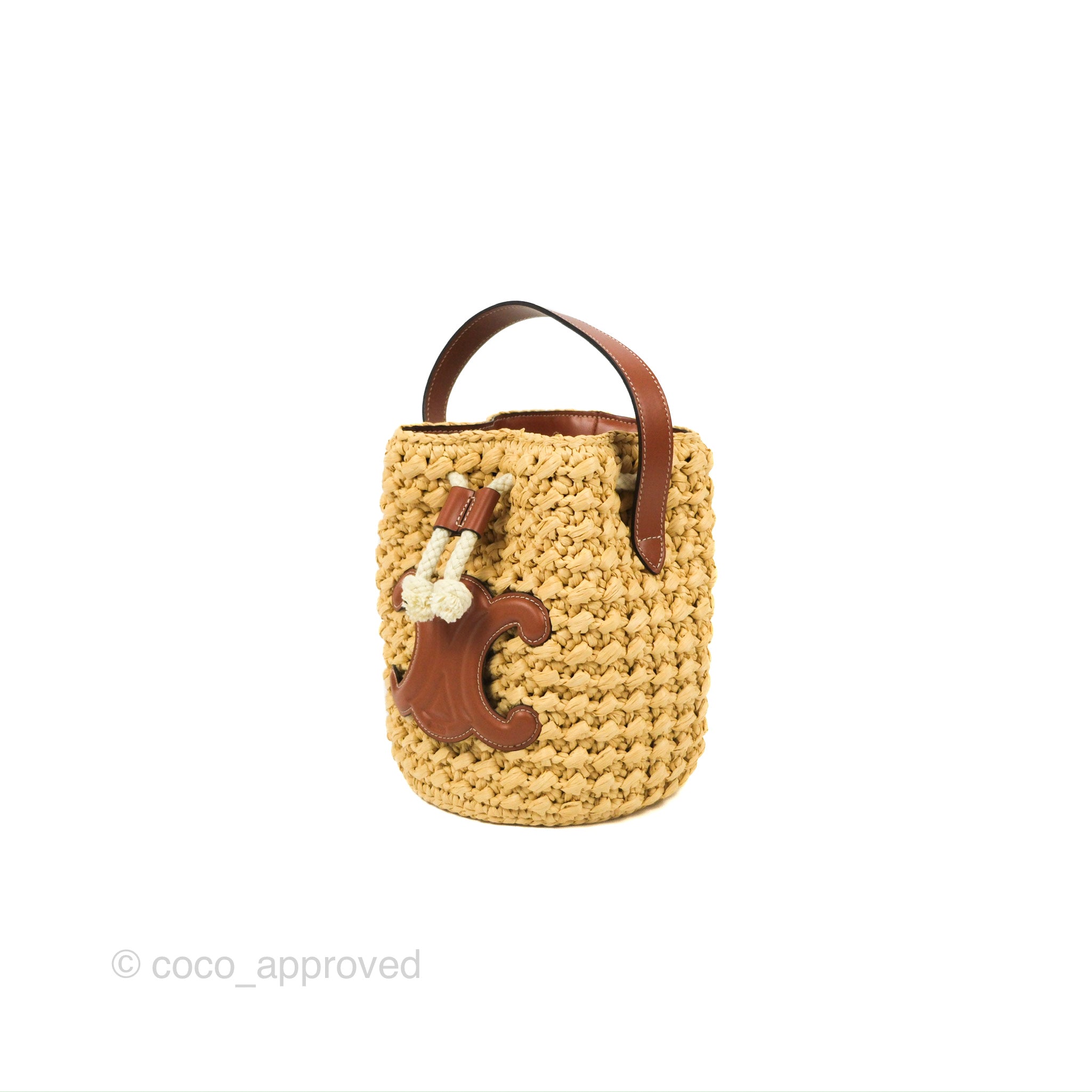 Celine 2020 Raffia Crécy Bucket Bag - Brown Bucket Bags, Handbags
