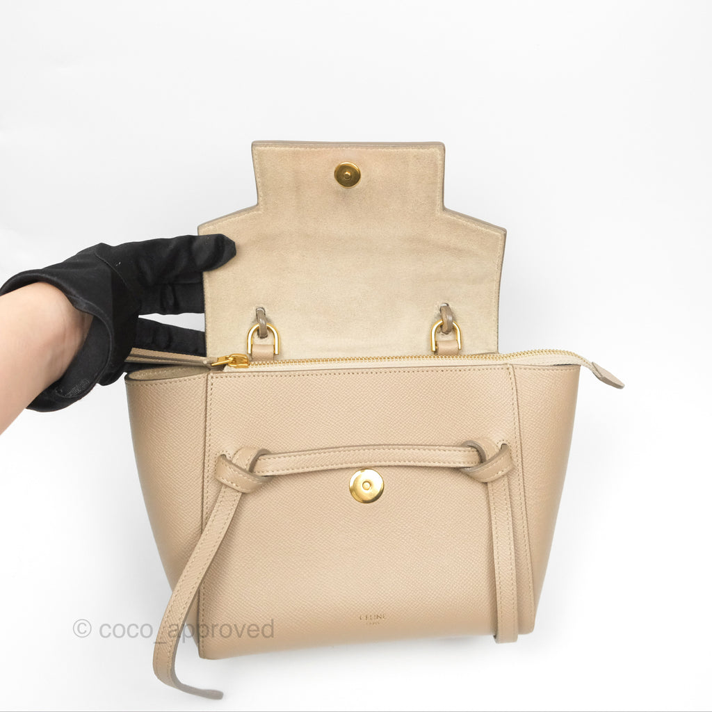 Celine Nano Belt Bag Light Taupe Grained Calfskin Gold Hardware