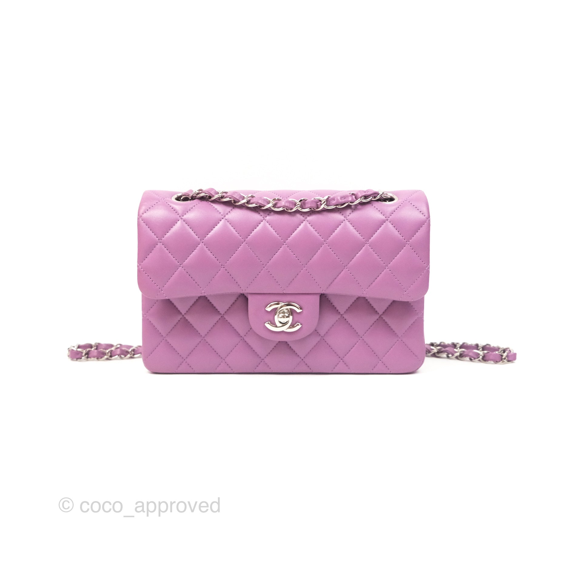 Chanel classic flap purple sale