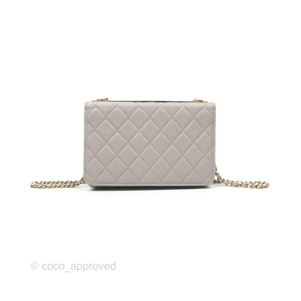 Chanel Trendy CC WOC Quilted Grey Lambskin Gold Hardware