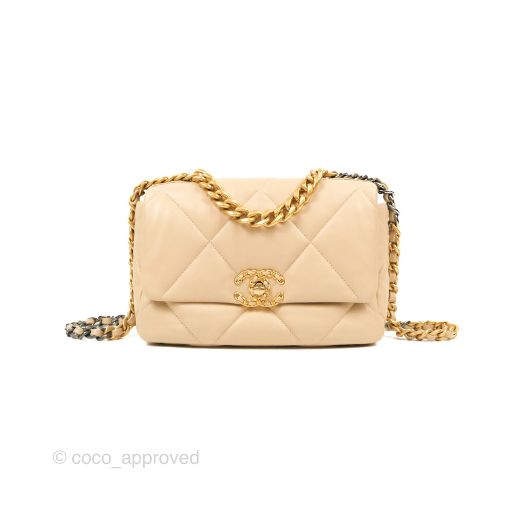 Chanel 19 Small Light Beige Mixed Hardware