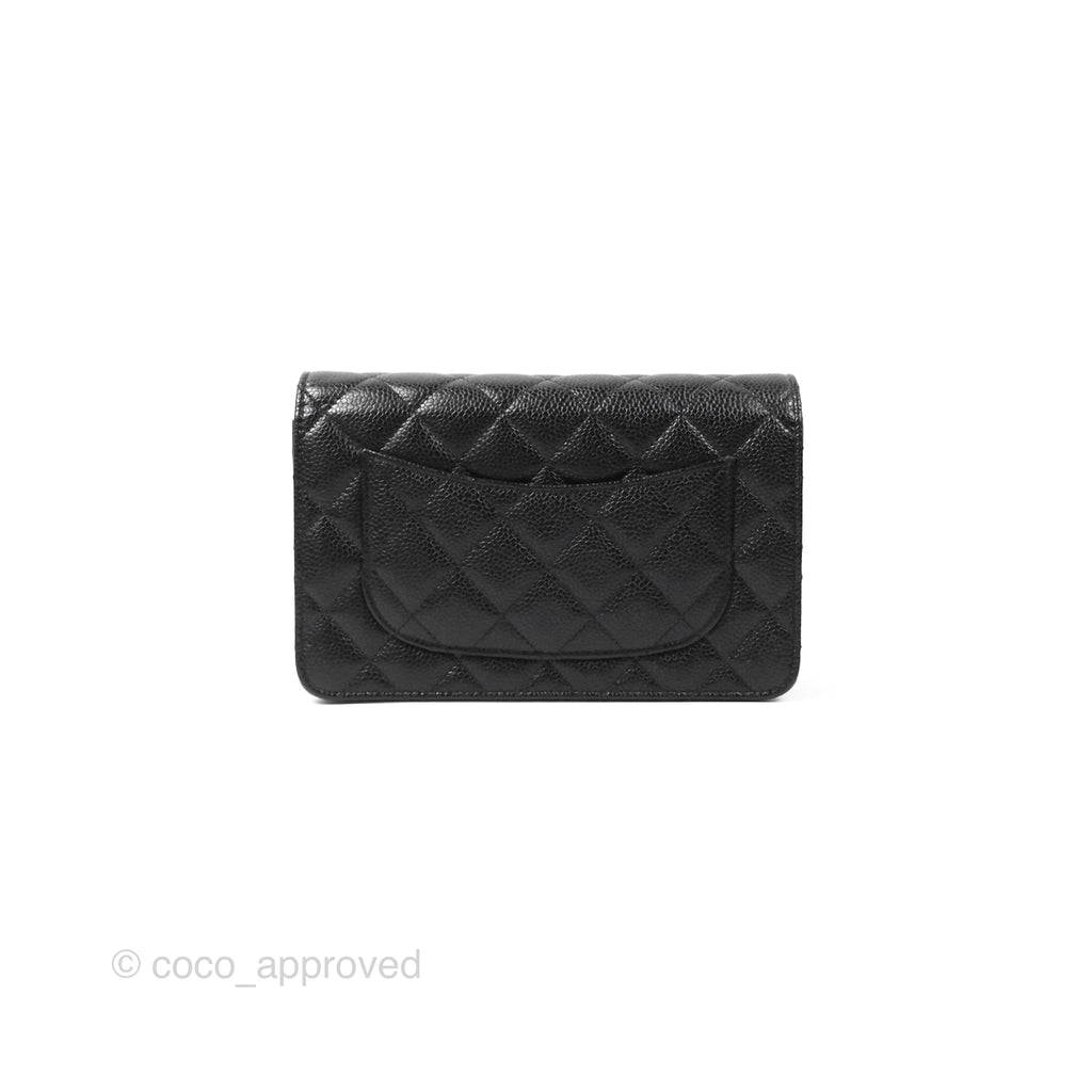 Chanel Quilted Classic WOC Black Caviar Silver Hardware