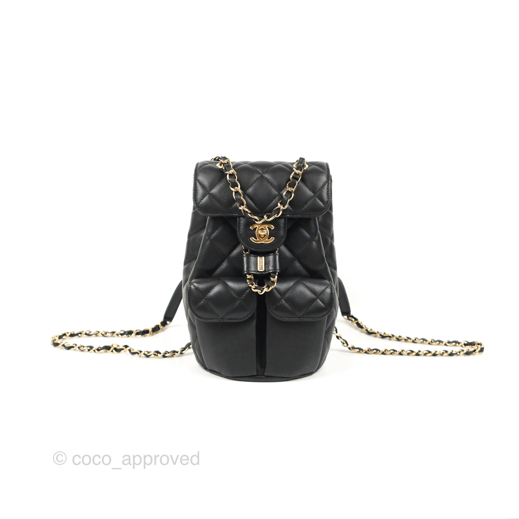 Chanel Pockets Backpack Black Caviar Gold Hardware 22S